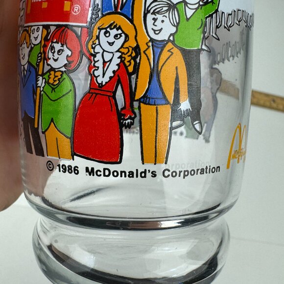 Vtg 1986 McDonalds Mc Vote Clear Drinking Glass Thin Cheese Burger Collectible - Picture 8 of 15